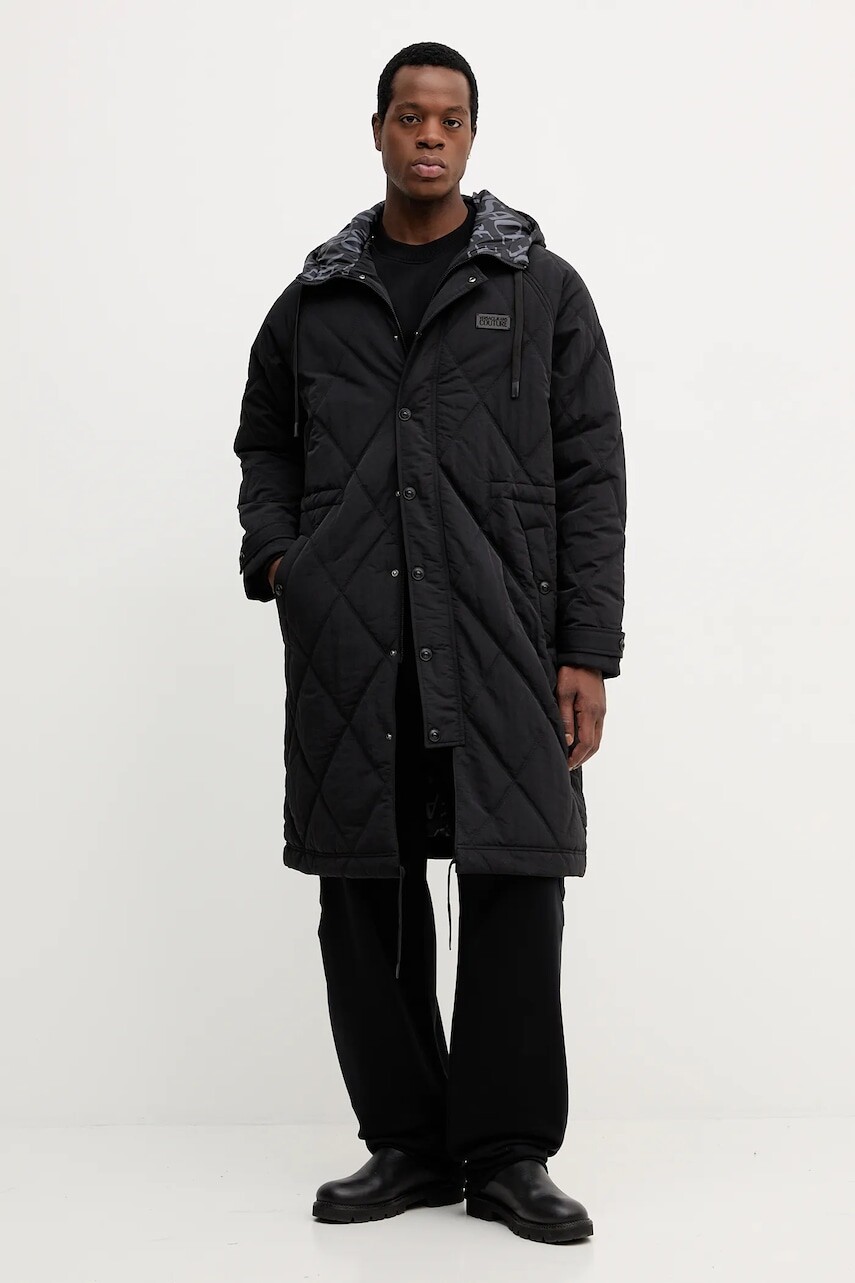 Bunda Versace Jeans Couture čierna farba, prechodná, 79GASD12 CQ12D