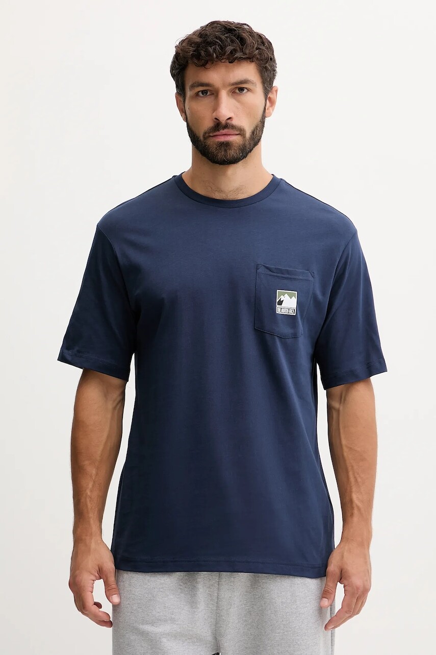 Bavlnené tričko The North Face pánske, tmavomodrá farba, s potlačou, NF0A8E3M8K21