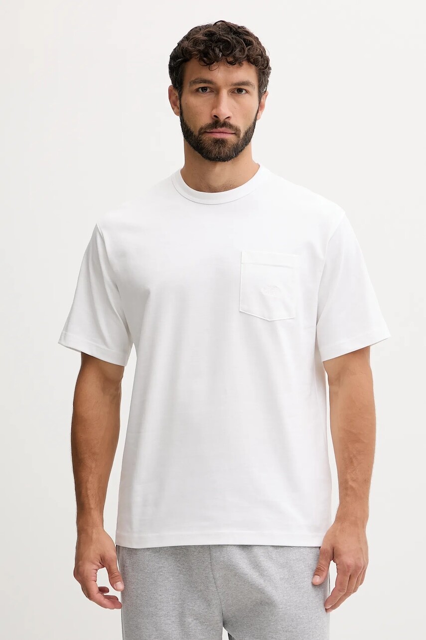 Bavlnené tričko The North Face Dome Relaxed pánske, biela farba, s nášivkou, NF0A8DYPFN41