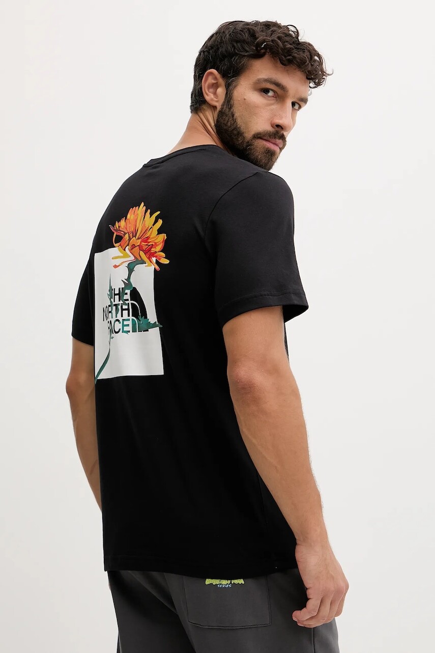 Bavlnené tričko The North Face pánske, čierna farba, s potlačou, NF0A8F65JK31