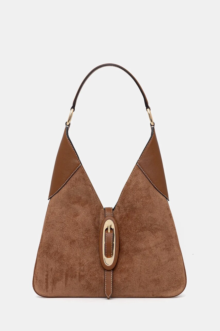 Semišová kabelka MICHAEL Michael Kors hnedá farba, 30F5GQ8L6S