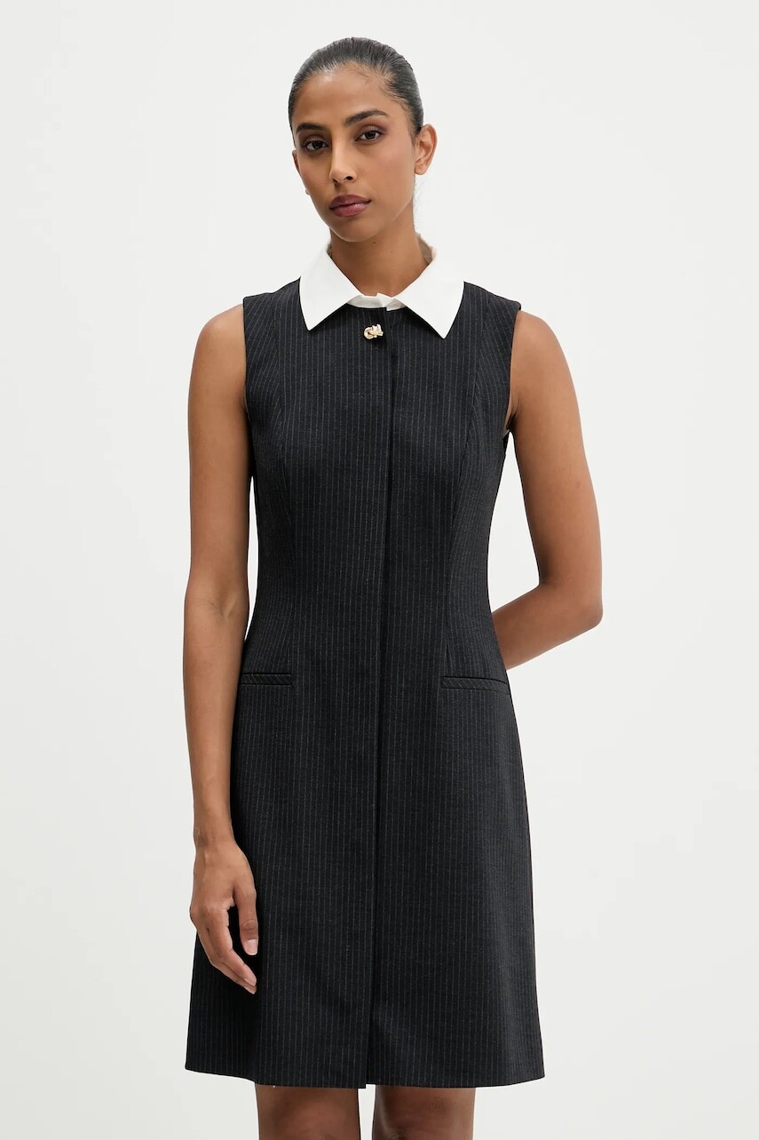 Šaty HUGO čierna farba, mini, áčkový strih, 50547212