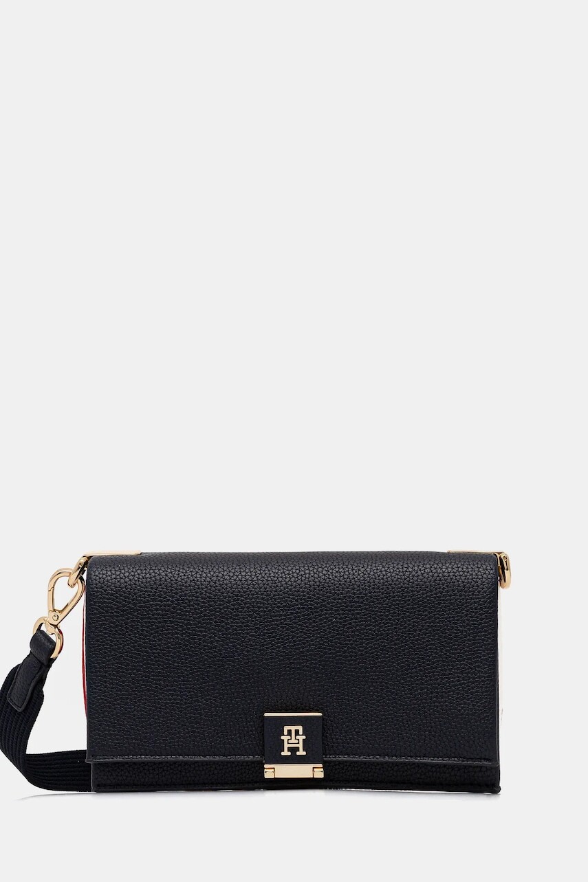 Kabelka Tommy Hilfiger tmavomodrá farba, AW0AW17678