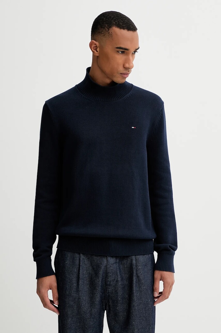 Bavlnený sveter Tommy Jeans tmavomodrá farba, ľahký, DM0DM22096