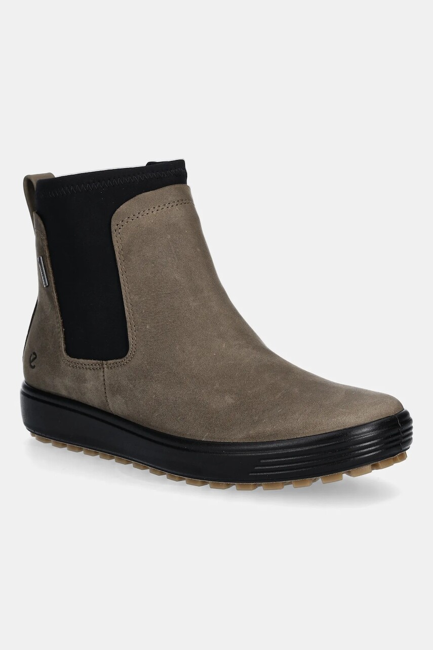 Topánky chelsea Ecco Soft 7 Tred Chelsea Gtx zelená farba, na plochom podpätku, 450463-02559