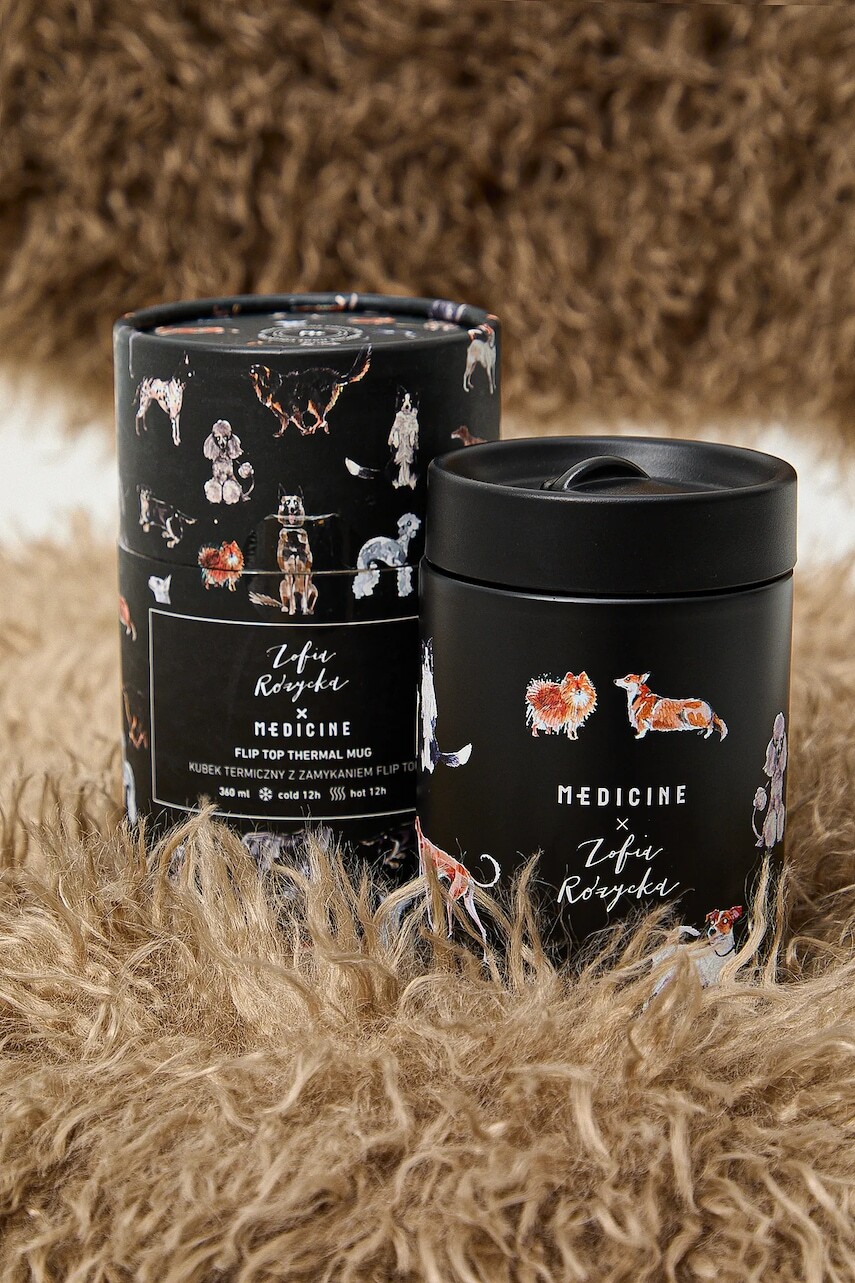 Termo hrnček Medicine čierna farba