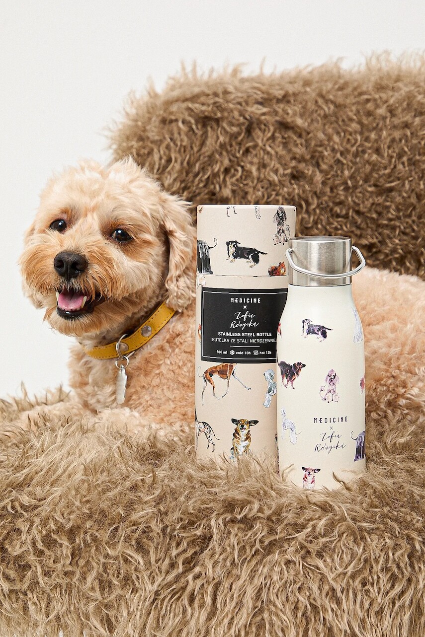 Termo fľaša Medicine béžová farba