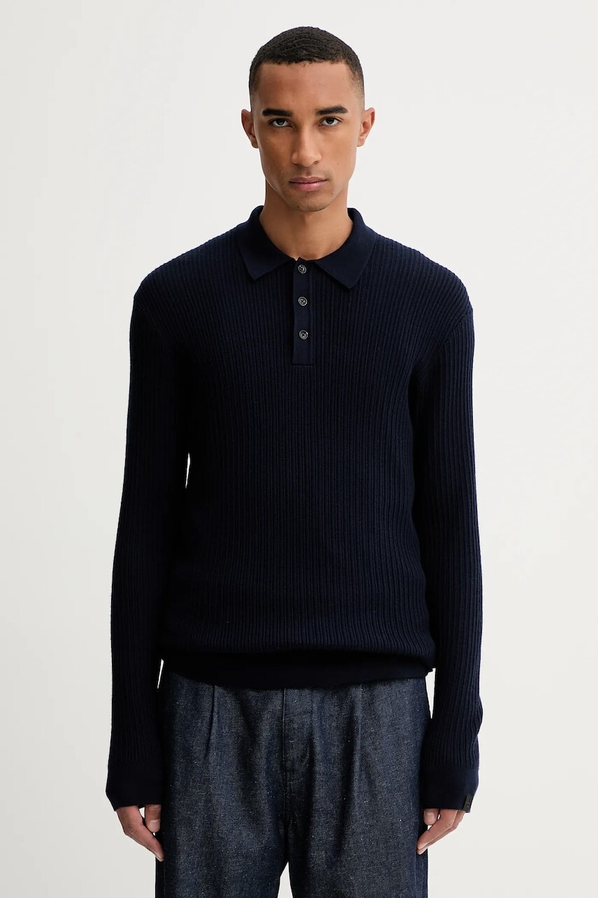 Vlnený sveter Rag & Bone tmavomodrá farba, ľahké, RH2625F6MWH