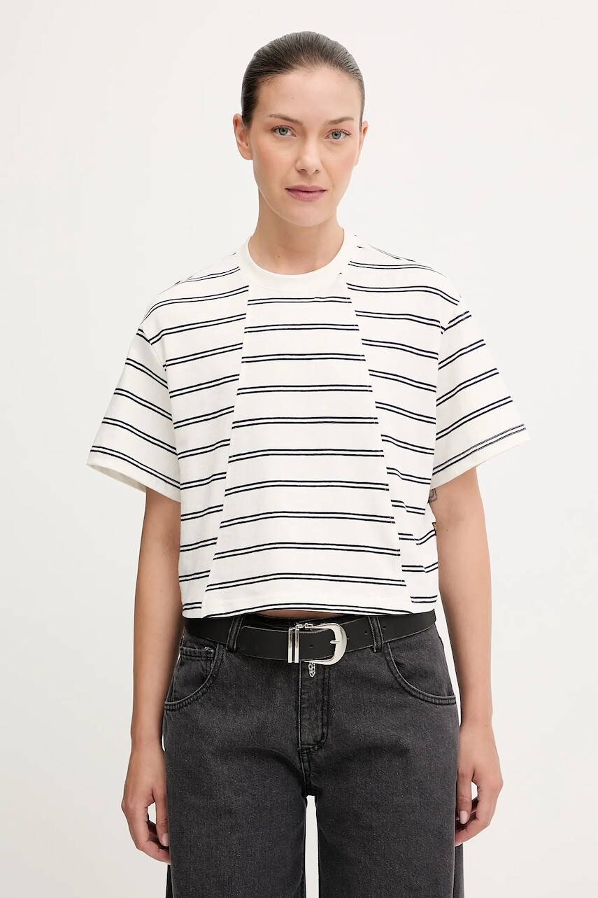 Bavlnené tričko G-Star 0 dámske, béžová farba, D27180.E134