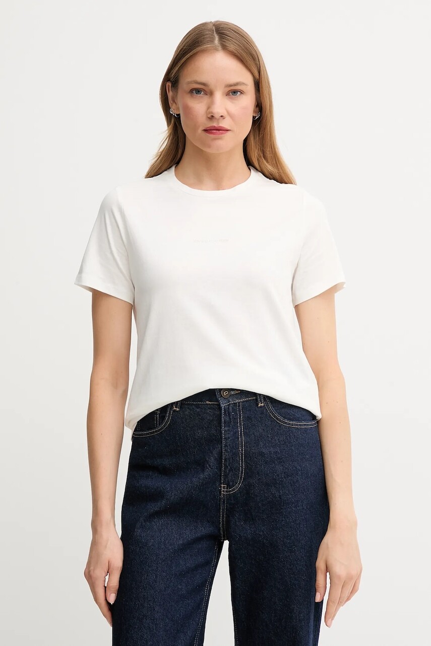 Bavlnené tričko Marc O'Polo dámske, béžová farba, 5000006276