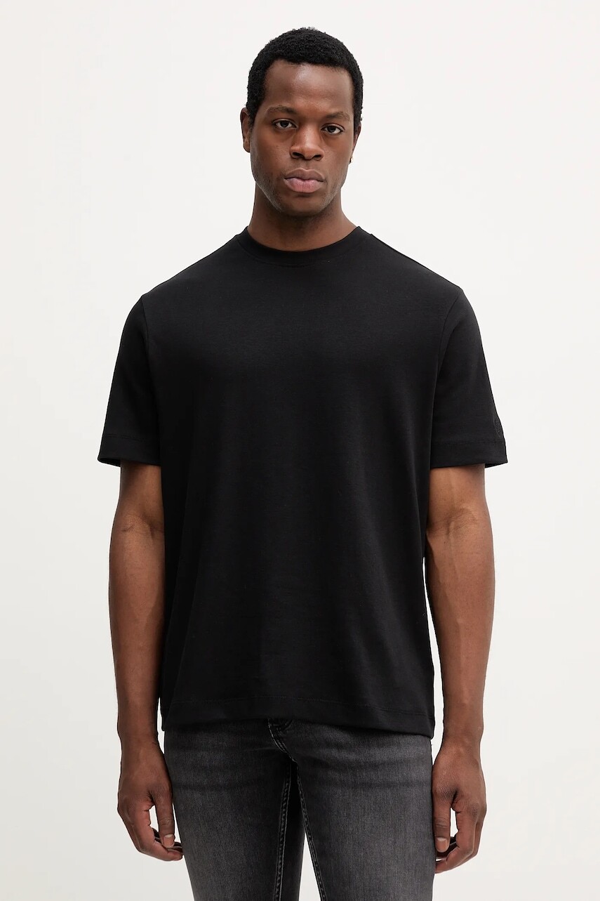 Bavlnené tričko Mos Mosh DARREN pánske, čierna farba, jednofarebné, 508280