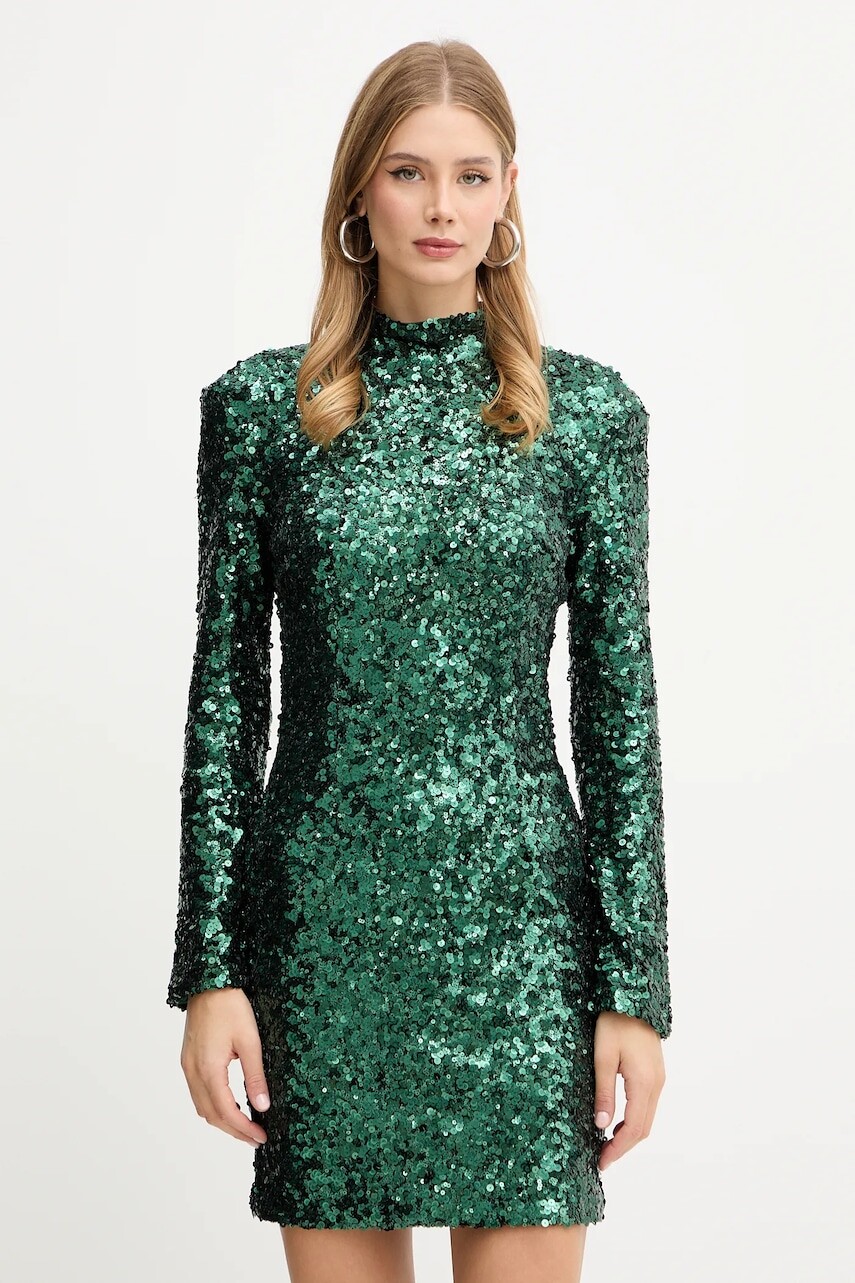 Šaty Pinko zelená farba, mini, priliehavé, 105544 A2Q4