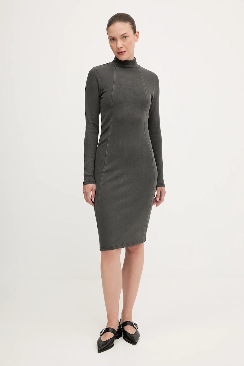 Šaty G-Star šedá farba, mini, priliehavé, D27164.E127