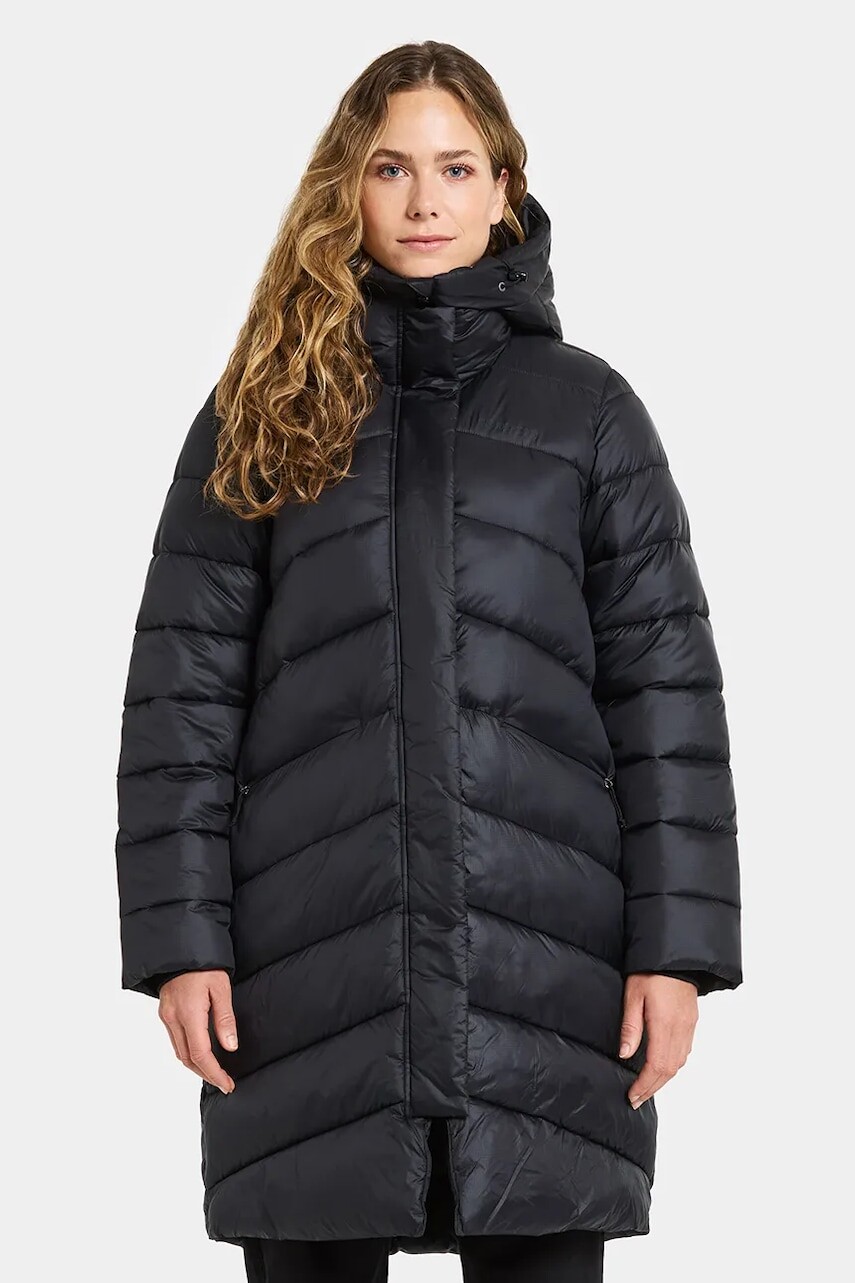 Bunda Didriksons MARION čierna farba, zimná, oversize, 505921