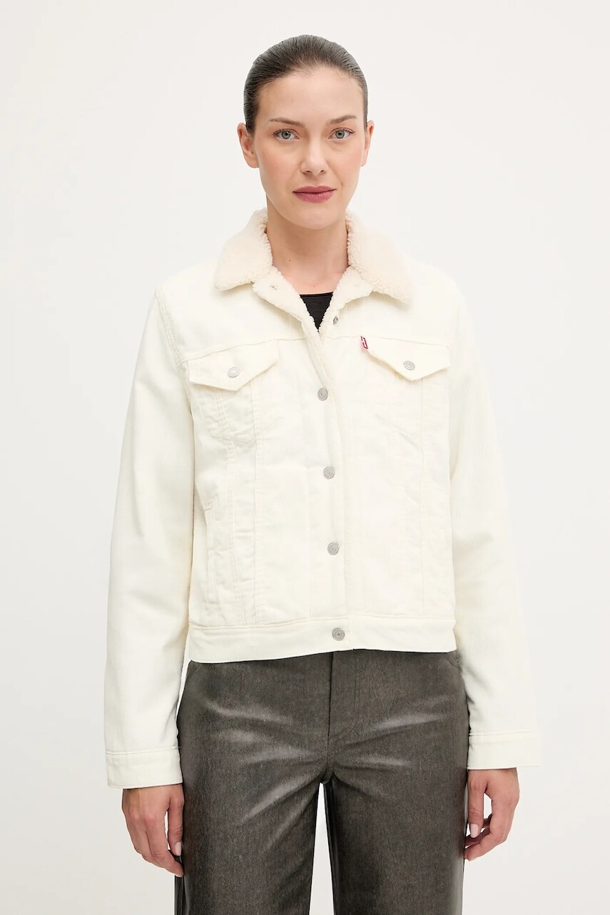 Menčestrová bunda Levi's béžová farba, prechodná, 36136