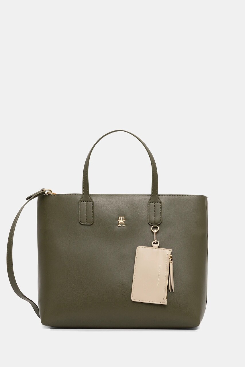 Kabelka Tommy Hilfiger zelená farba, AW0AW17683