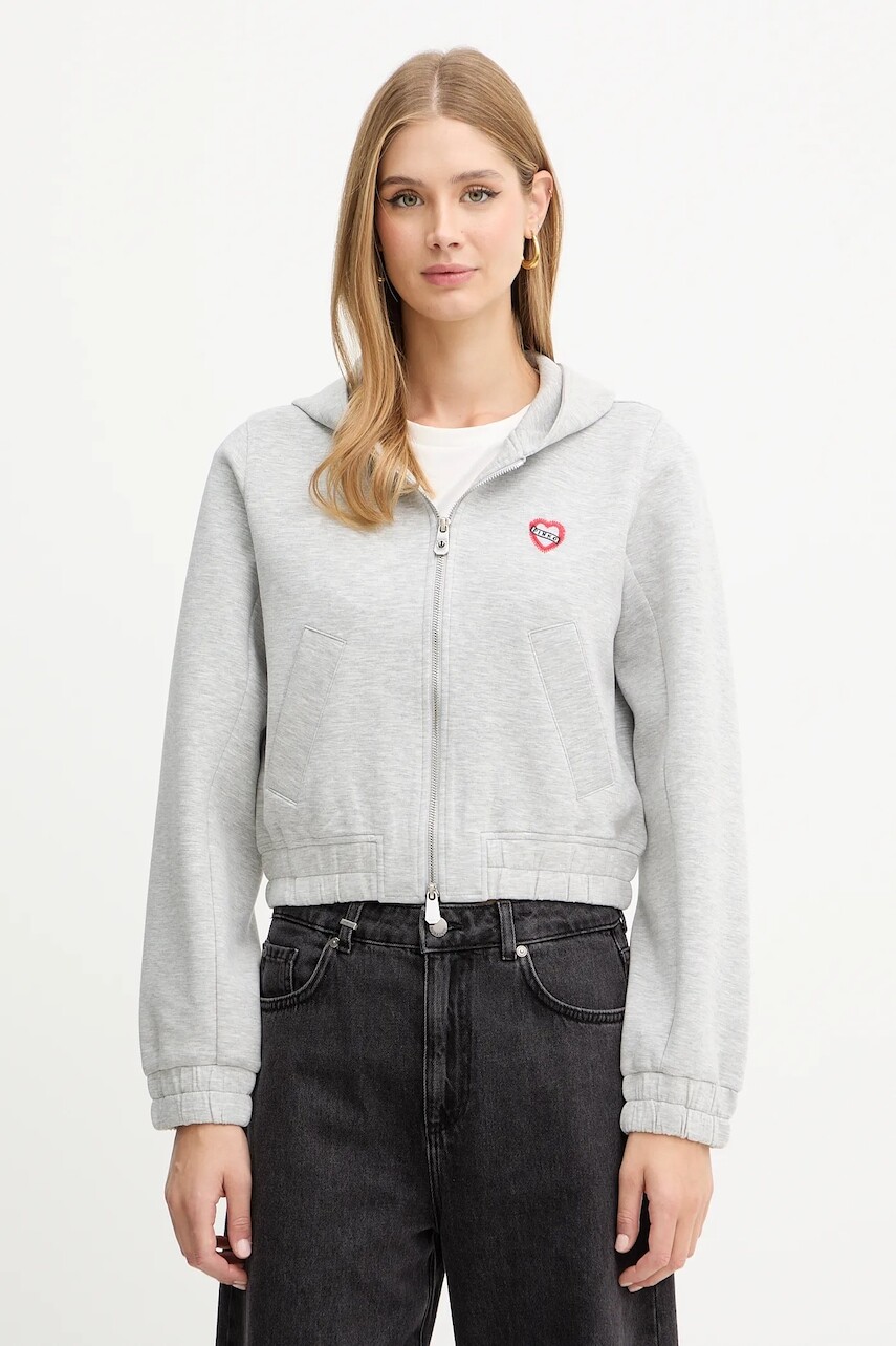Mikina Pinko šedá farba, s kapucňou, melanžová, 104227 A2TL