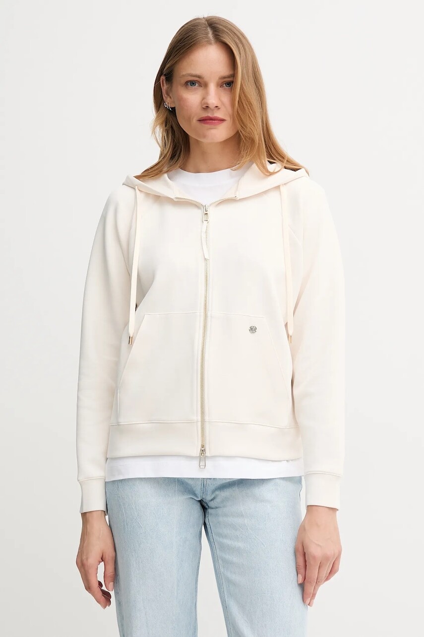Mikina Joop! béžová farba, s kapucňou, jednofarebná, 30048712