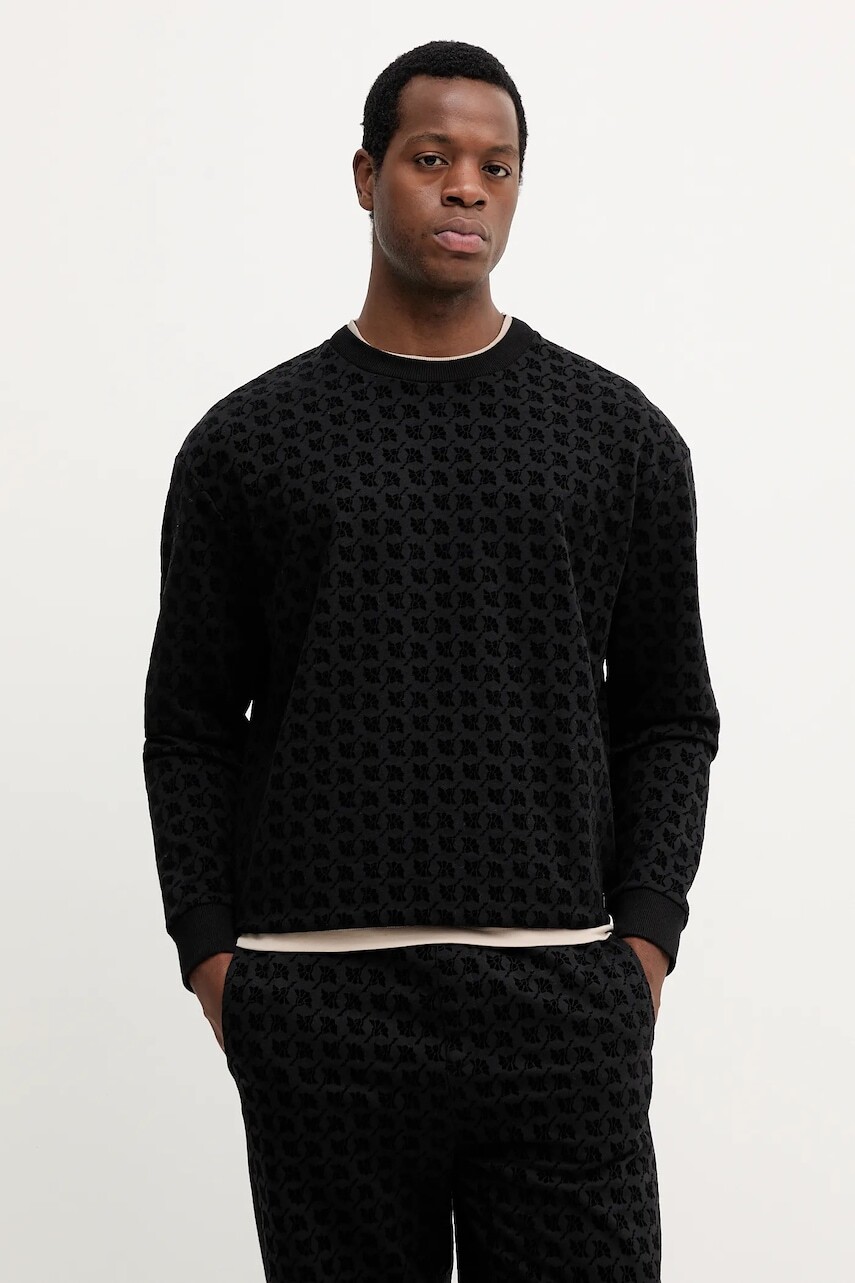 Bavlnená mikina Joop! čierna farba, vzorovaná, 30047447