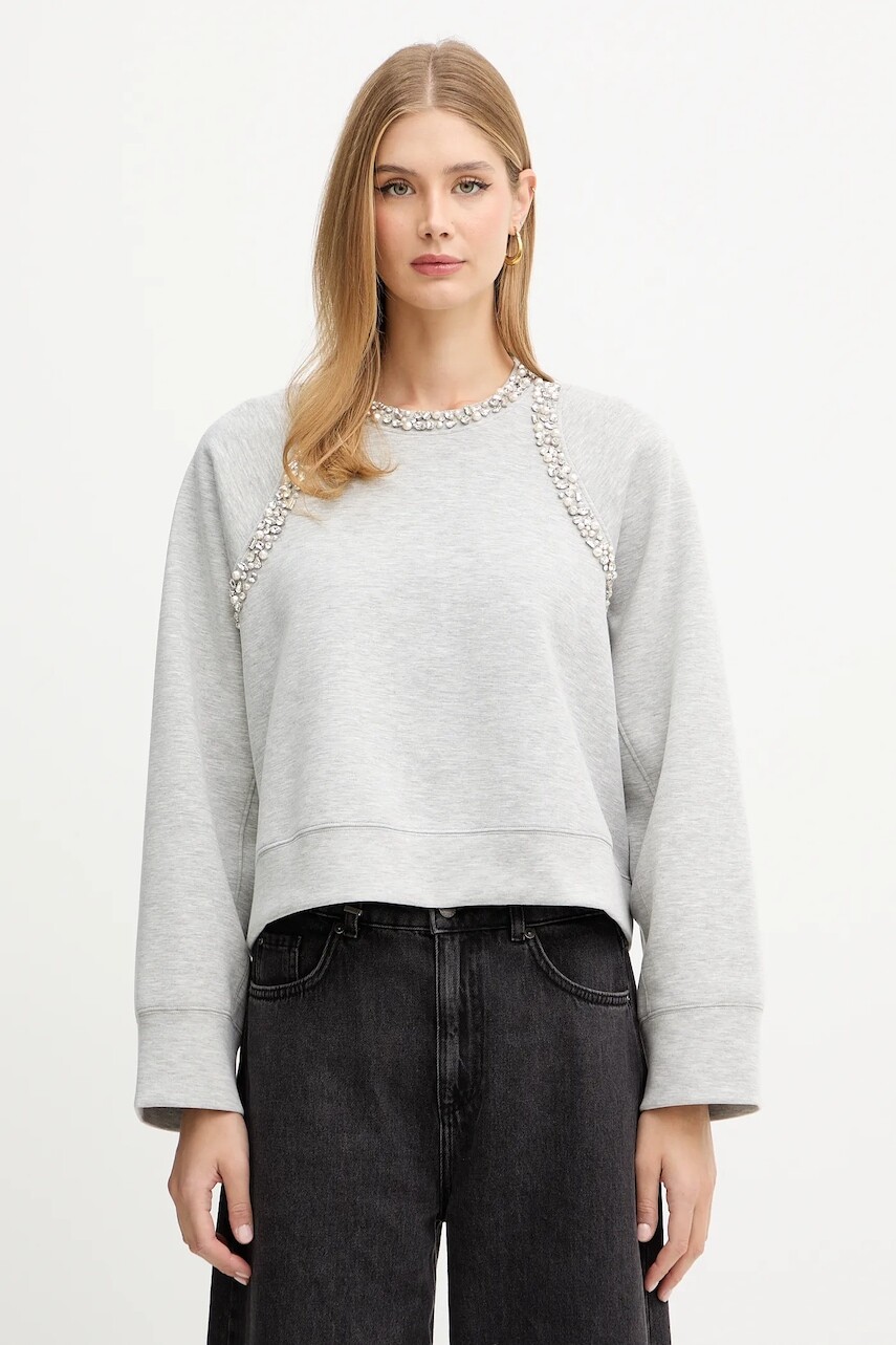 Mikina Pinko šedá farba, s nášivkou, 105717 A2TL