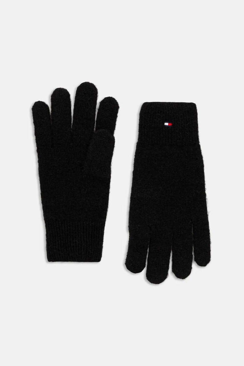 Rukavice s prímesou vlny Tommy Hilfiger čierna farba, AW0AW17797