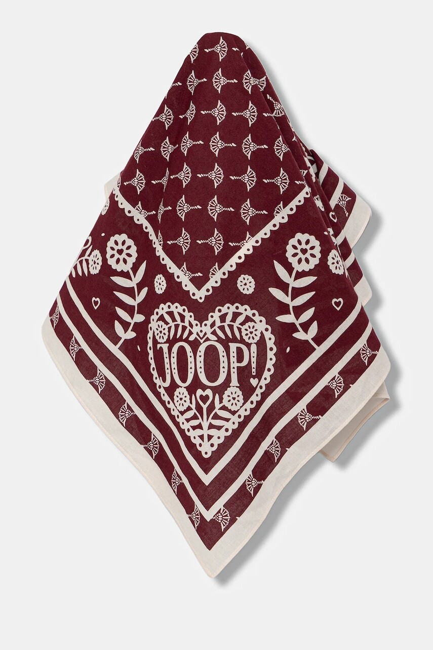 Bavlnená šatka Joop! bordová farba, vzorovaná, 30047826