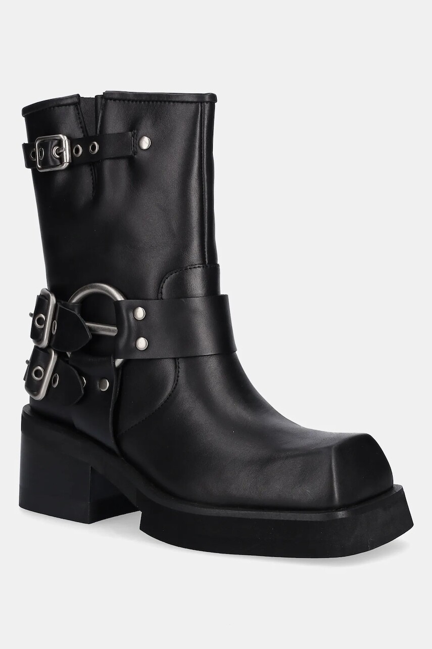 Kožené členkové topánky Jeffrey Campbell STUBBORN čierna farba, na podpätku, C529D-E501