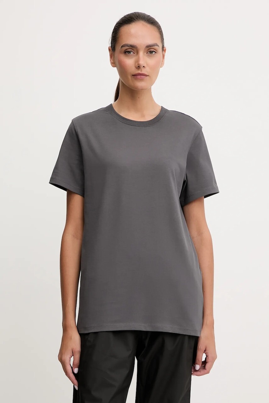 Bavlnené tričko The North Face Dome Relaxed dámske, šedá farba, NF0A8DZ2RHI1