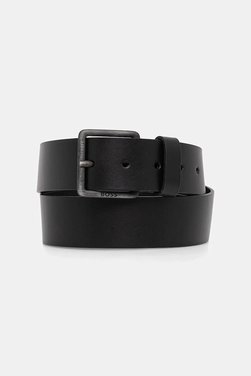 Kožený opasok BOSS čierna farba, 50541165