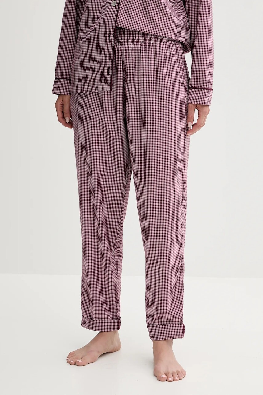 Bavlnené plážové nohavice United Colors of Benetton bordová farba, bavlnené, 4MYG3F00M