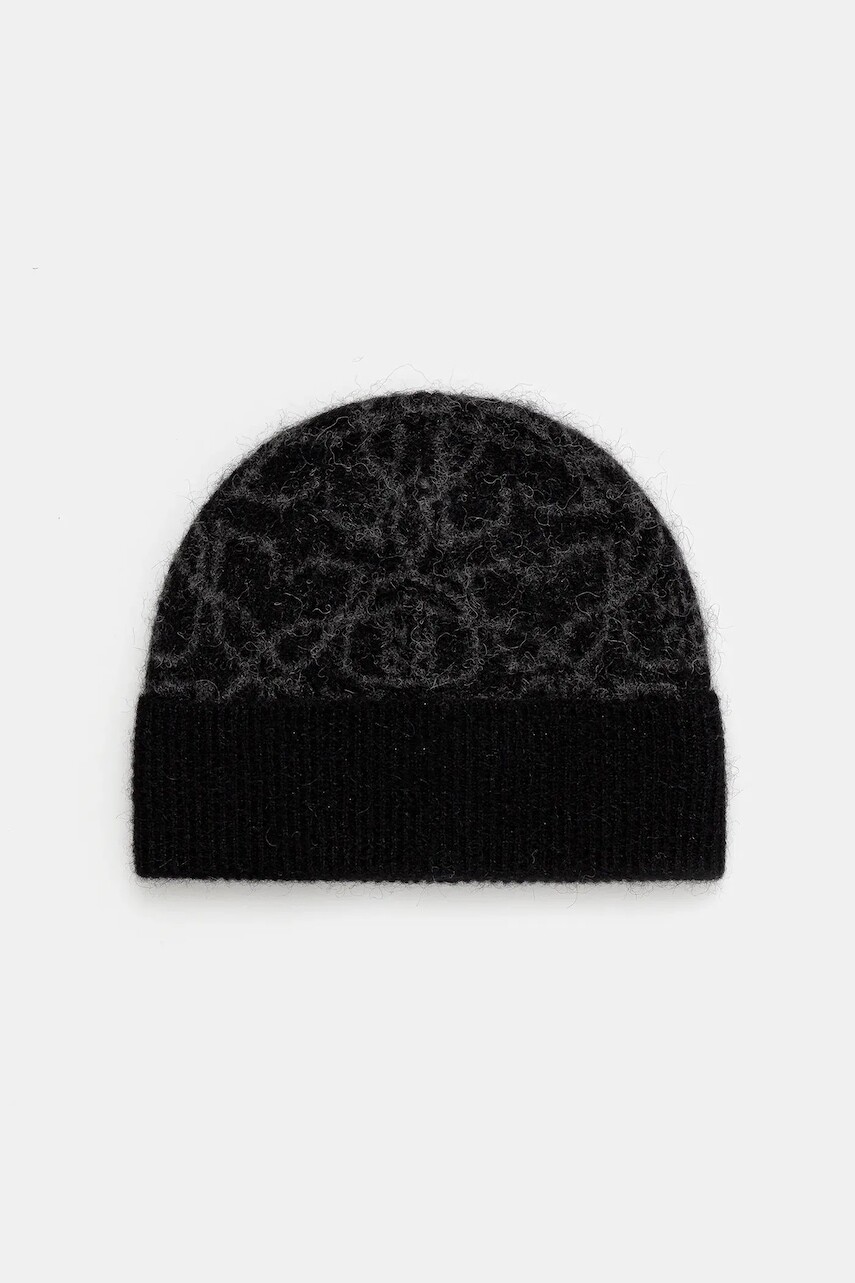Vlnená čiapka HUGO čierna farba, 50548722