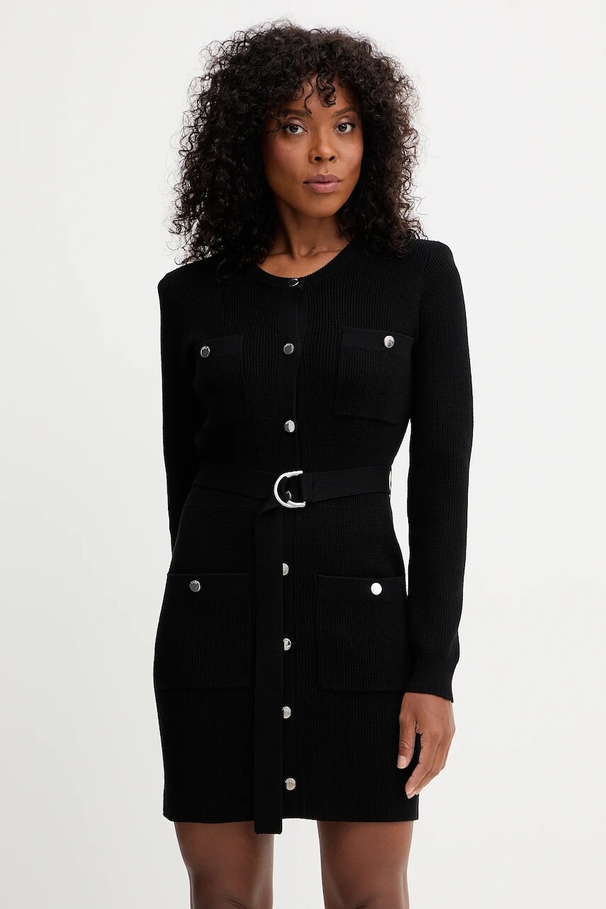 Šaty Liu Jo čierna farba, mini, rovný strih, MF5371 MS99E