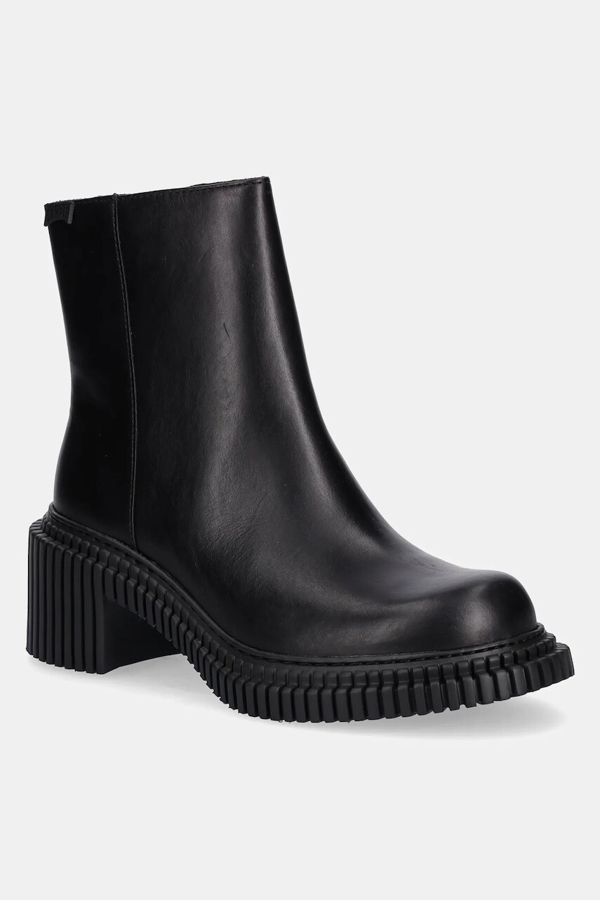 Kožené členkové topánky Camper Pix London čierna farba, na podpätku, K400804-001