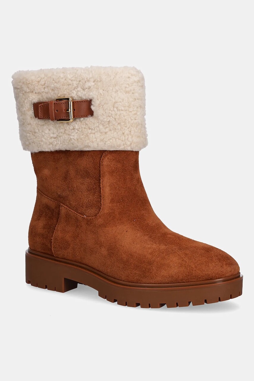 Semišové topánky Lauren Ralph Lauren Allyson Srlg hnedá farba, na platforme, 802980553002