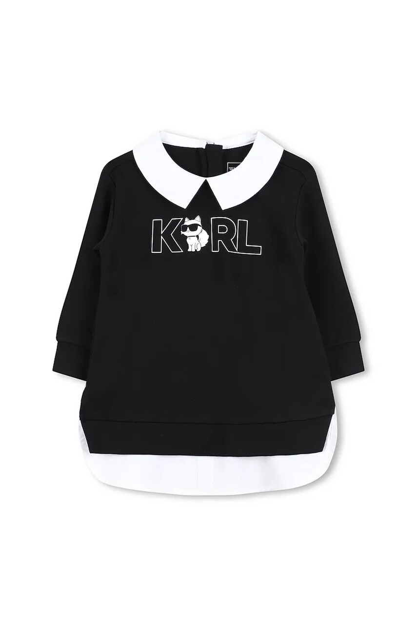 Šaty pre bábätká Karl Lagerfeld čierna farba, mini, rovný strih, Z30653