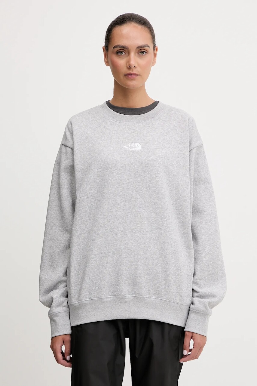 Mikina The North Face Essential šedá farba, melanžová, NF0A89EPDYX1