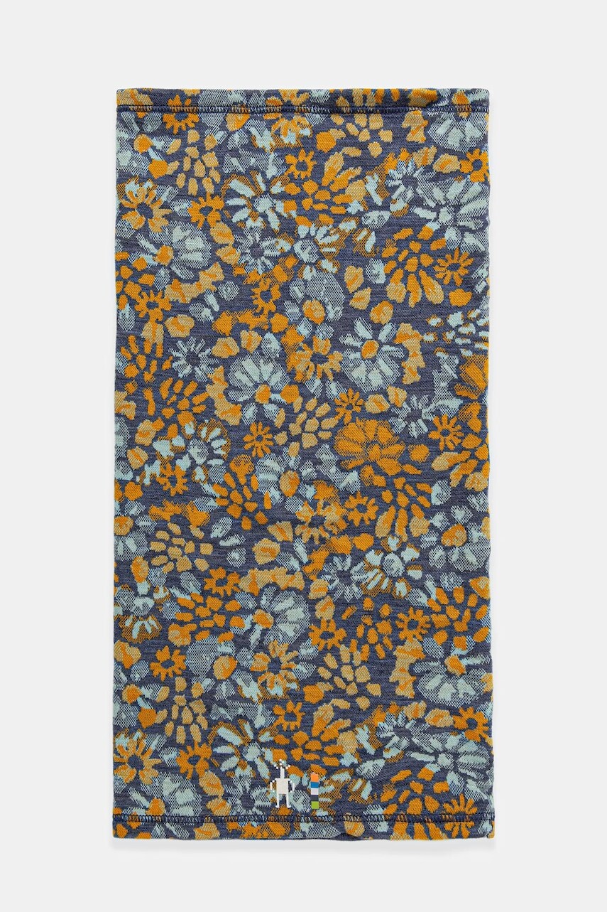 Vlnený šál komín Smartwool modrá farba, vzorovaný, SW016768