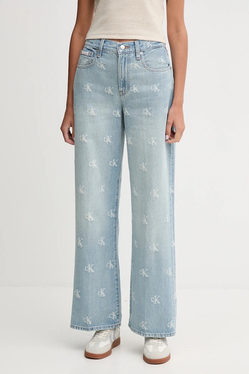 Rifle Calvin Klein Jeans modrá farba, LV047C785G