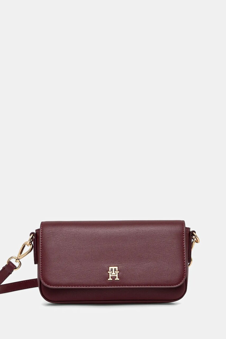 Kabelka Tommy Hilfiger bordová farba, AW0AW17677