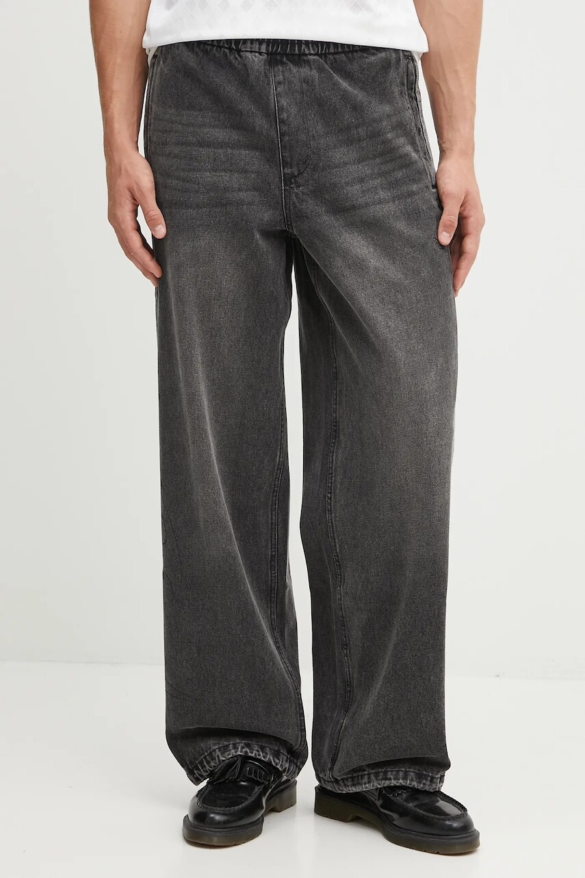 Bavlnené tepláky adidas Originals Adilenium Denim čierna farba, jednofarebná, KF8543