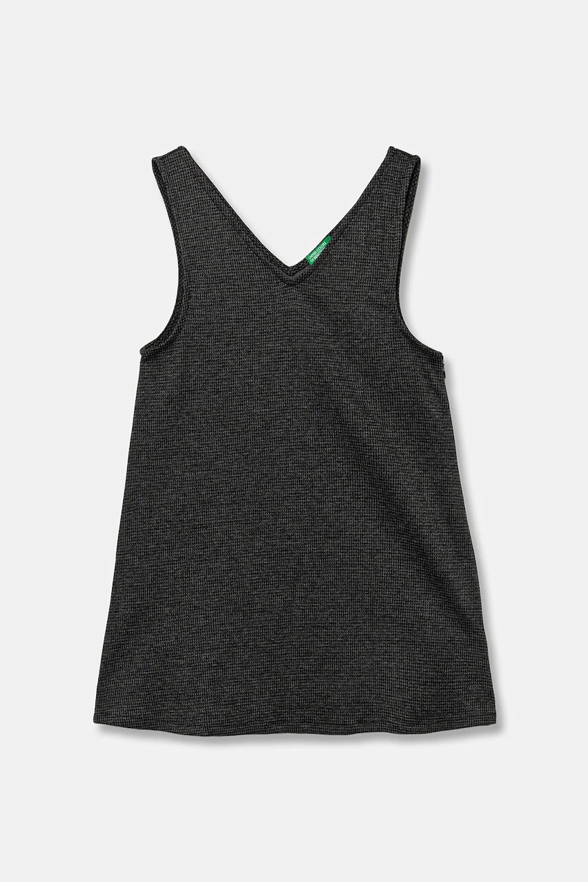 Dievčenské šaty United Colors of Benetton šedá farba, mini, rovný strih, 47W3CV03N
