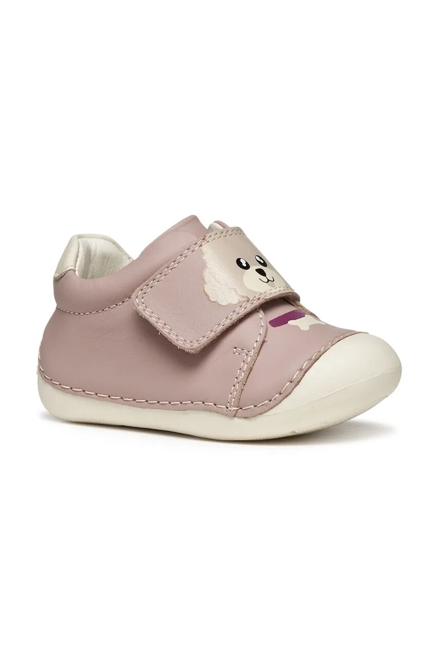 Detské kožené topánky Geox TUTIM ružová farba, B3540B.00085