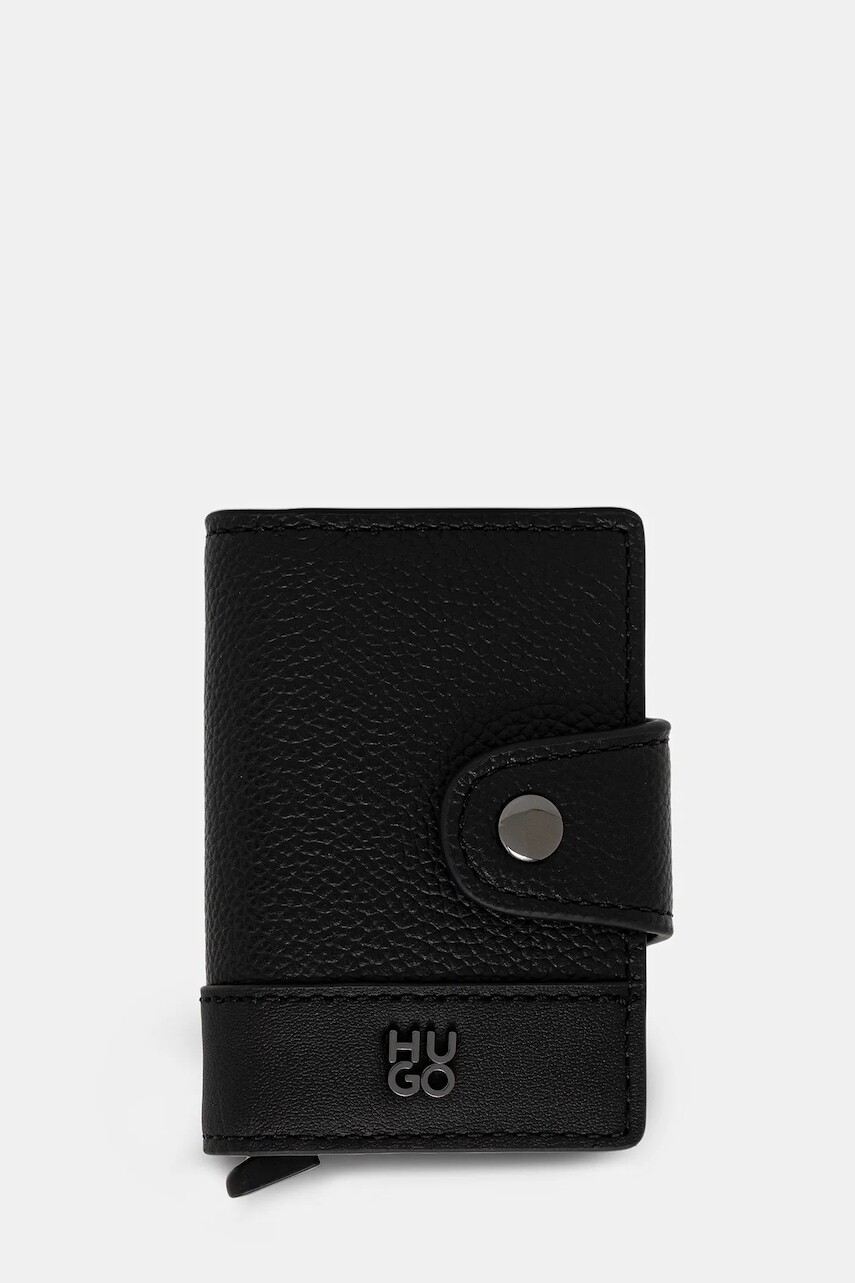 Kožené puzdro na karty HUGO čierna farba, 50553933