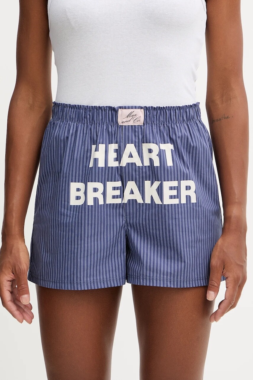 Bavlnené šortky MAX&Co. 2-pak tmavomodrá farba, vzorované, vysoký pás, 2528146012200