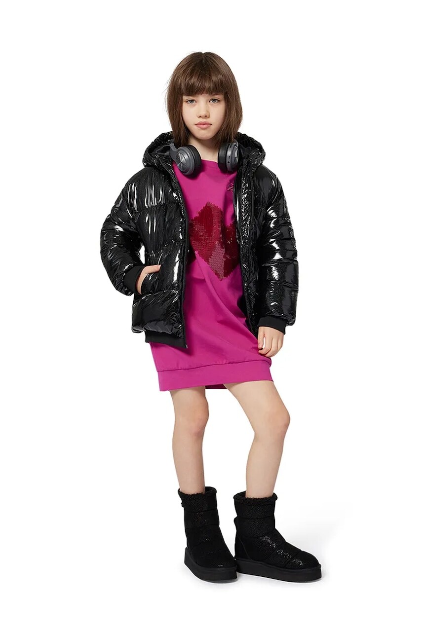 Dievčenské šaty Karl Lagerfeld ružová farba, mini, oversize, Z30615