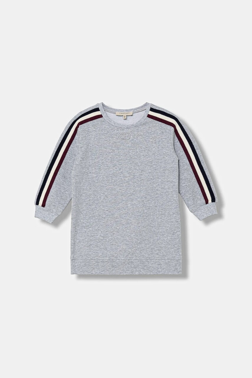 Dievčenské šaty Twinset šedá farba, mini, rovný strih, 252GB2033