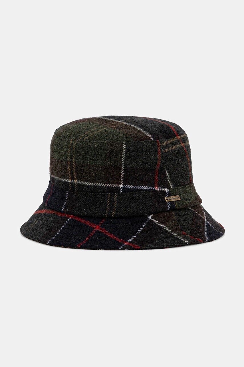 Vlnený klobúk Barbour zelená farba, LHA0478