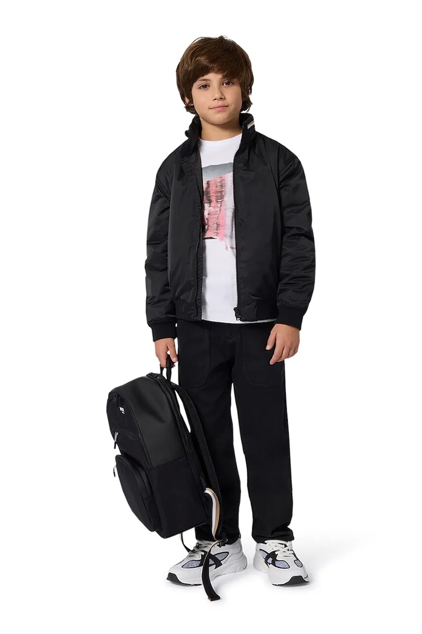Detská bunda bomber BOSS čierna farba, J52384