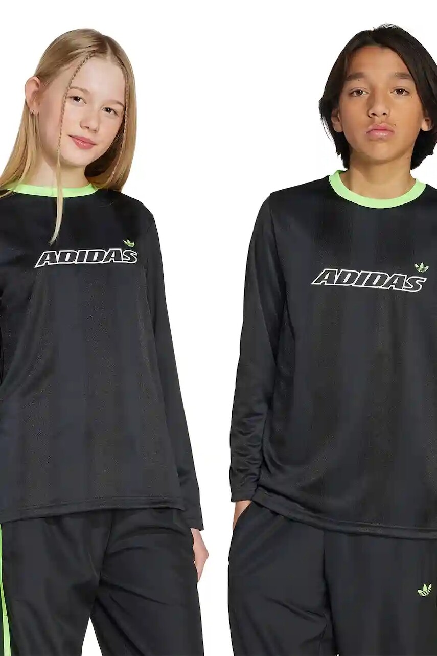 Detské tričko s dlhým rukávom adidas Originals čierna farba, JV7793