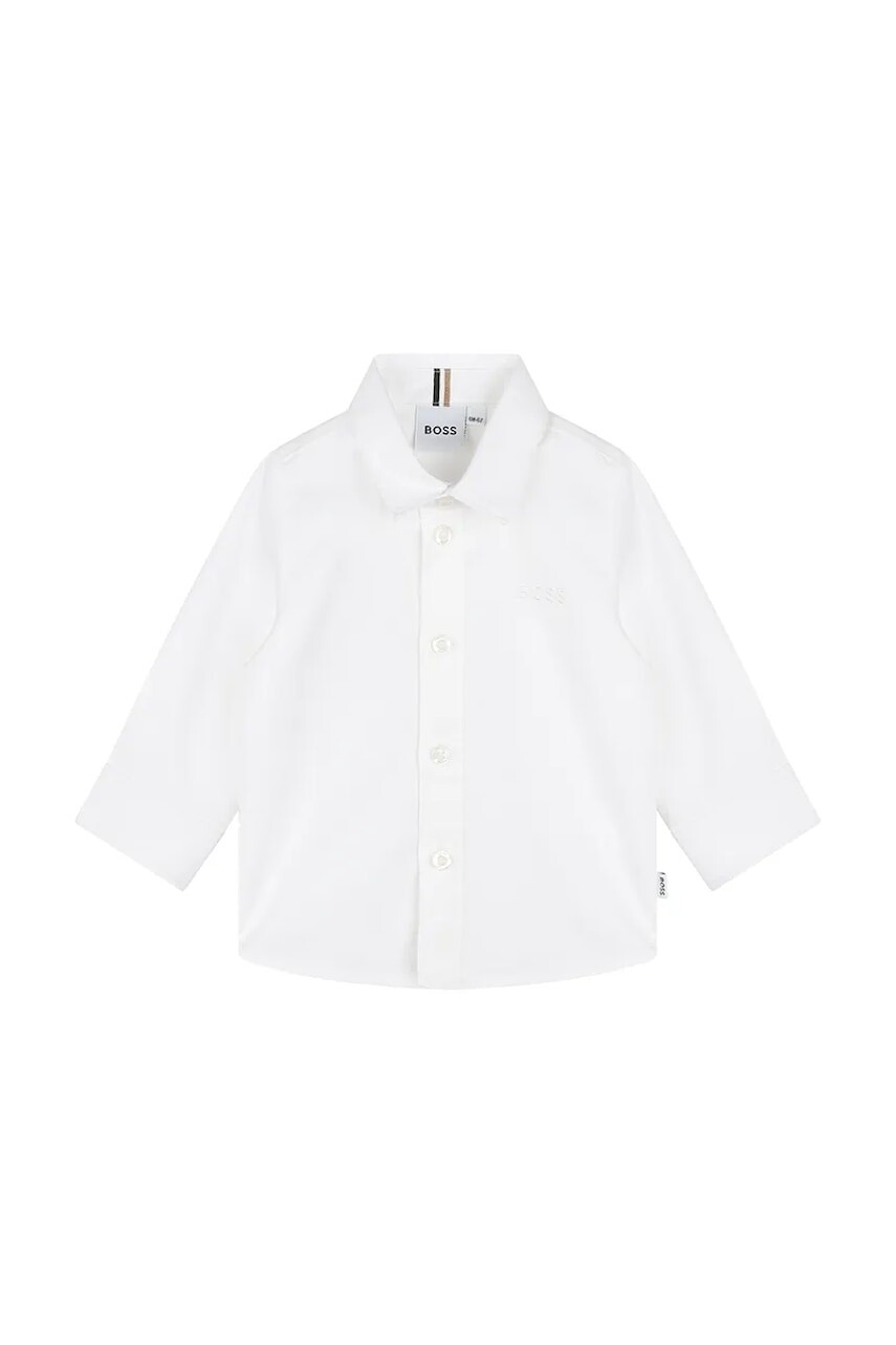Bavlnená košeľa pre bábätká BOSS biela farba, J52681